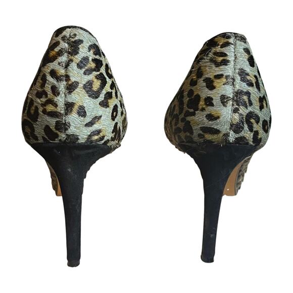 Halogen Marlie Leopard Calf Hair Pointed Toe Pumps 7.5 Wide Animal Print mobwife - Picture 6 of 9